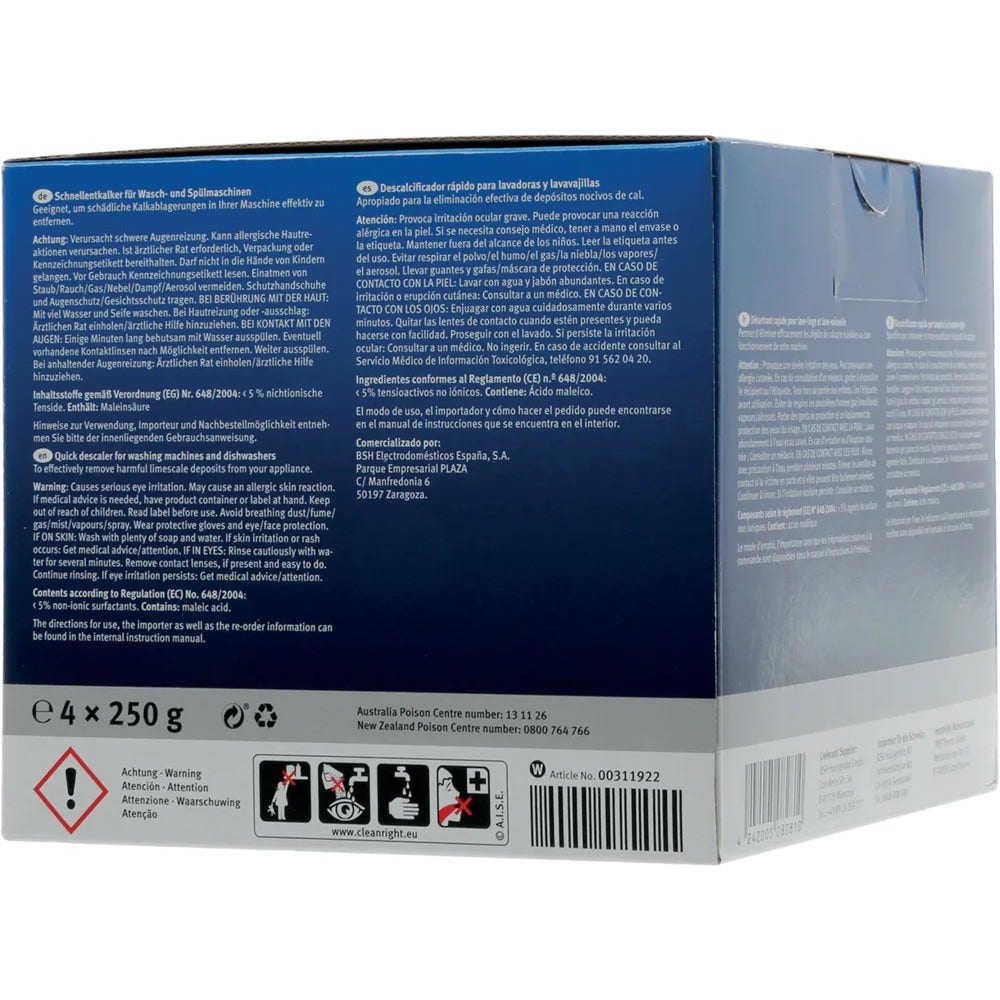 Neff Anticalcare (4x250gr) per lavatrice e lavastoviglie 00312331