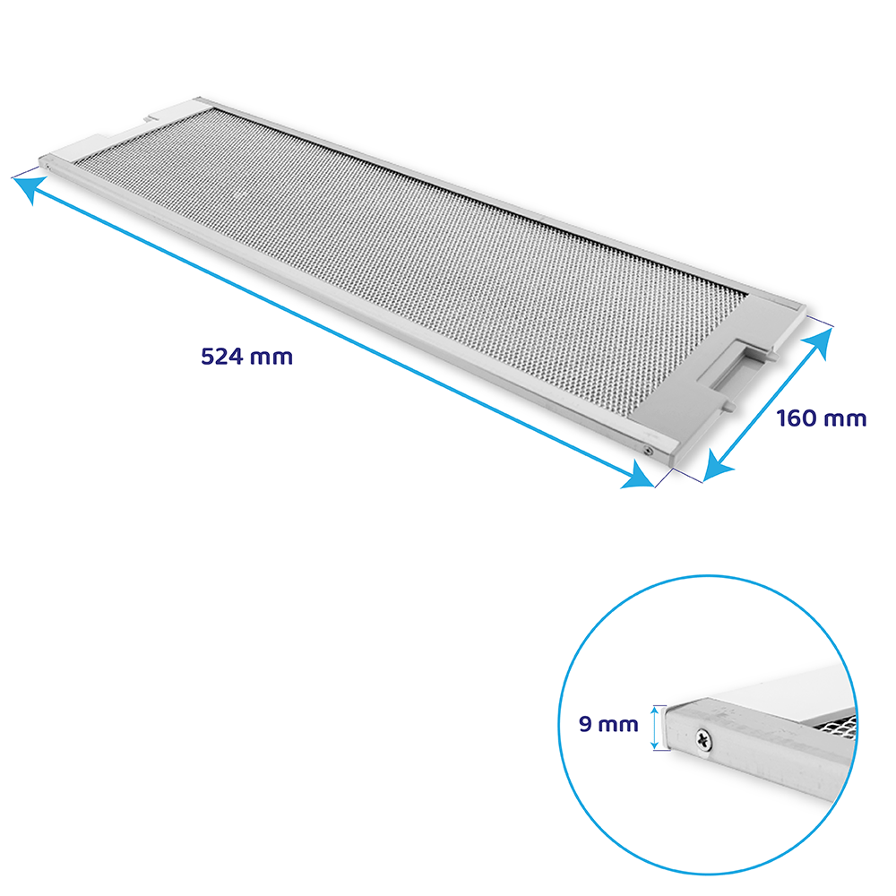 CATA Filtro metallico antigrasso antigrasso (2 pz.) 525x160mm per TF-3600 / TF-5260 / TEL-6040