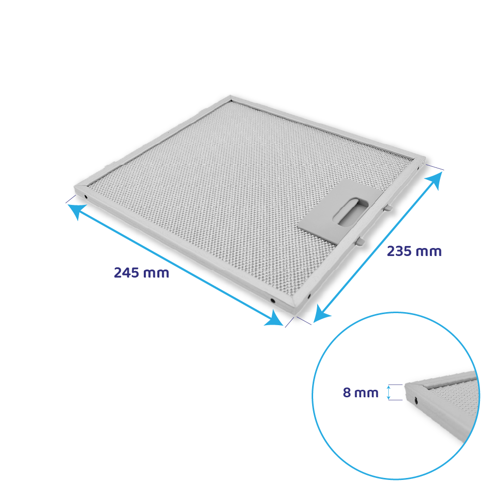 Falmec Filtro metallico antigrasso 245x235x8mm 101079900