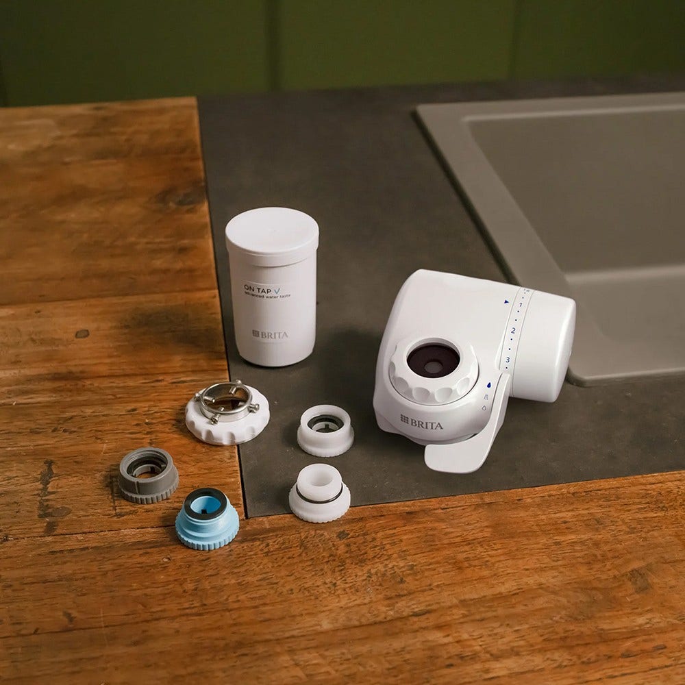 BRITA Sistema di filtraggio dell’acqua ON TAP V >60 micron + 3 Cartucce filtranti