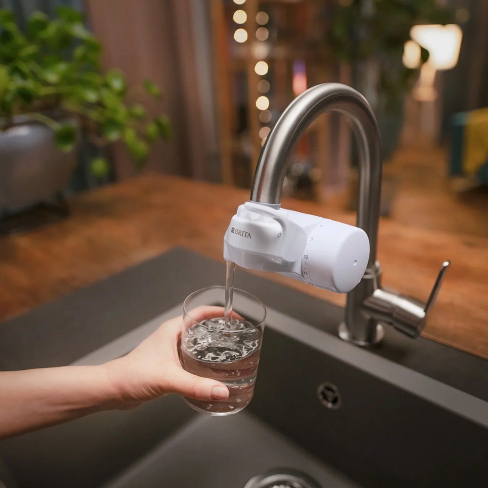 BRITA Sistema di filtraggio dell’acqua ON TAP V >60 micron + 3 Cartucce filtranti