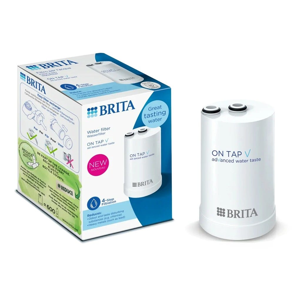 BRITA Sistema di filtraggio dell’acqua ON TAP V >60 micron + 3 Cartucce filtranti