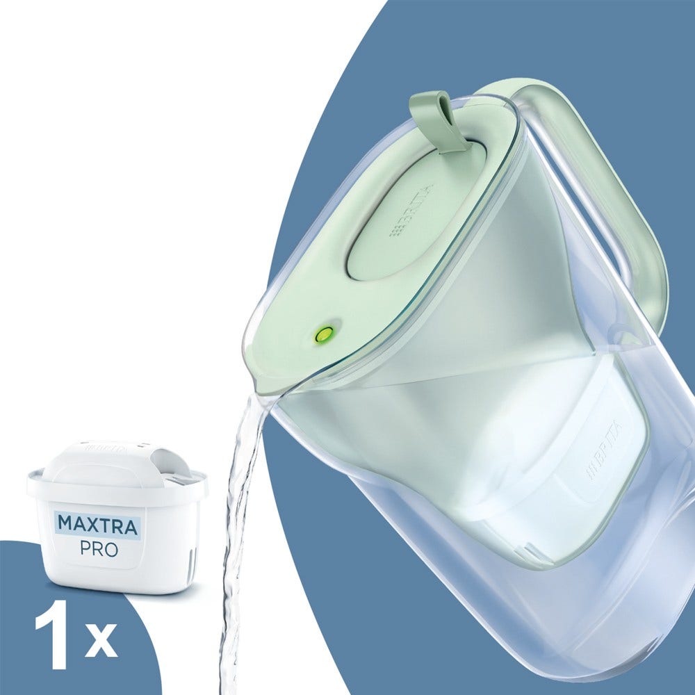 BRITA Caraffa filtrante 2.4L Style Eco Verde Polvere + Filtro MAXTRA PRO