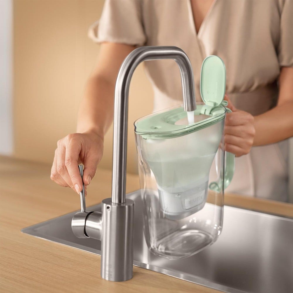 BRITA Caraffa filtrante 2.4L Style Eco Verde Polvere + Filtro MAXTRA PRO