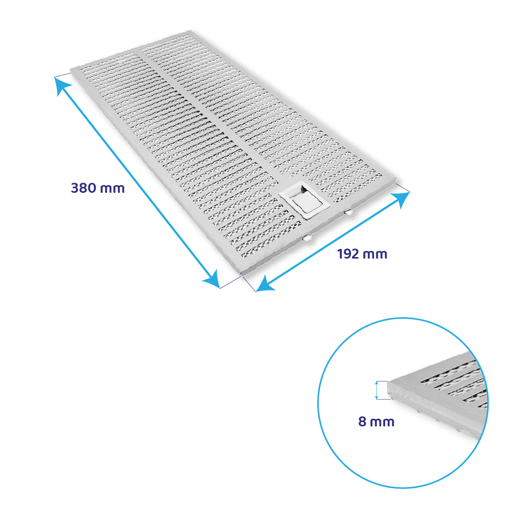 Siemens Filtro metallico antigrasso 380x192mm 11040094