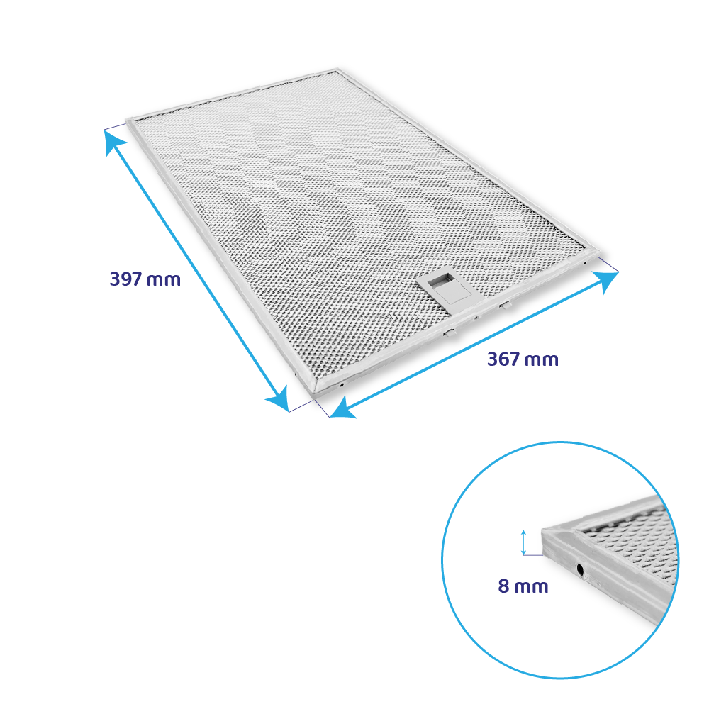 Bosch Filtro metallico antigrasso 397x367mm DWB97DN30/01 / DWB63BC60/01