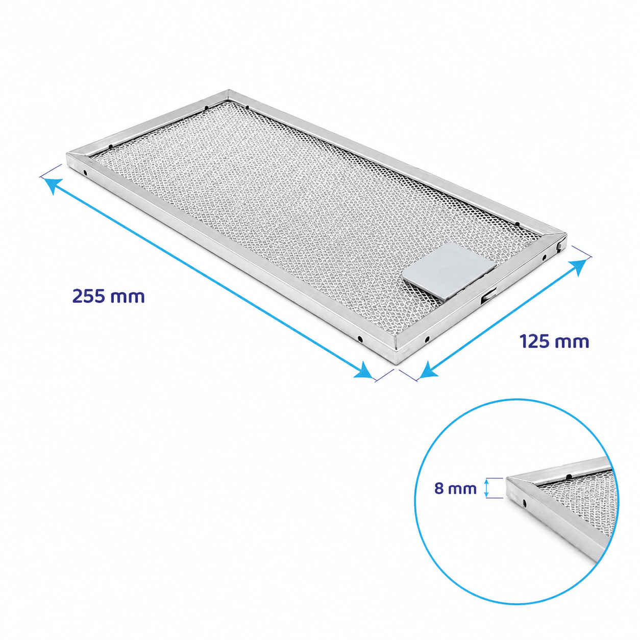 Profilo Filtro metallico antigrasso 255x125mm per DVE6E620... / DEV6E660...