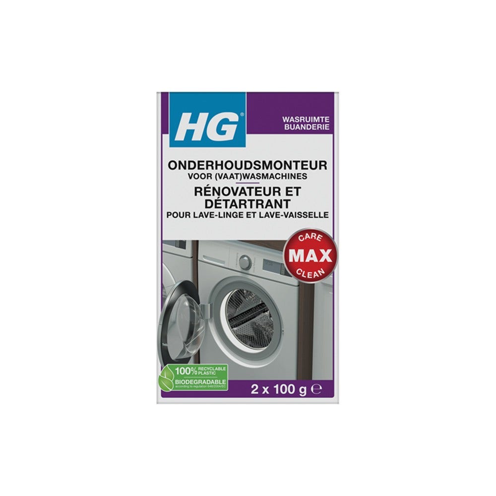 HG Detergente per manutenzione per Lavatrici (e Lavastoviglie) (2x100g)
