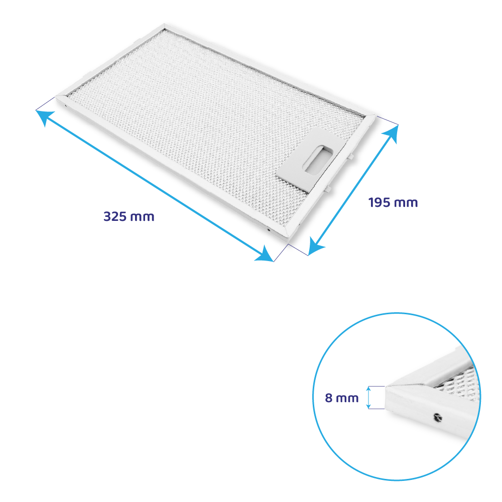 Whirlpool Filtro metallico antigrasso 325x195mm per AKR993... / AKR998...