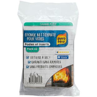 Spugna per la pulizia dei vetri di stufe e caminetti Pyrofeu (2 pezzi)