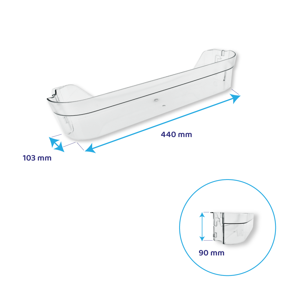 Balconcino portabottiglie frigorifero ETNA 440x103mm 46303