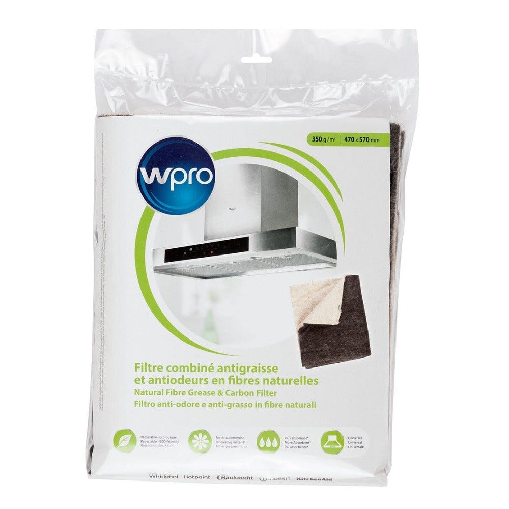 WPRO Filtro Universale Ecologico per Grassi e Carboni NCF351 / 484000008652