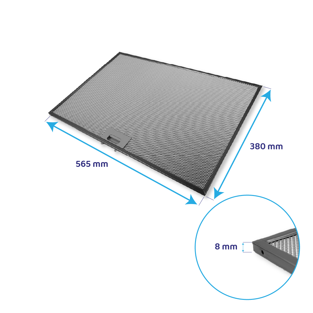 Whirlpool Filtro metallico antigrasso 565x380mm per WCN65... / WSLK66...