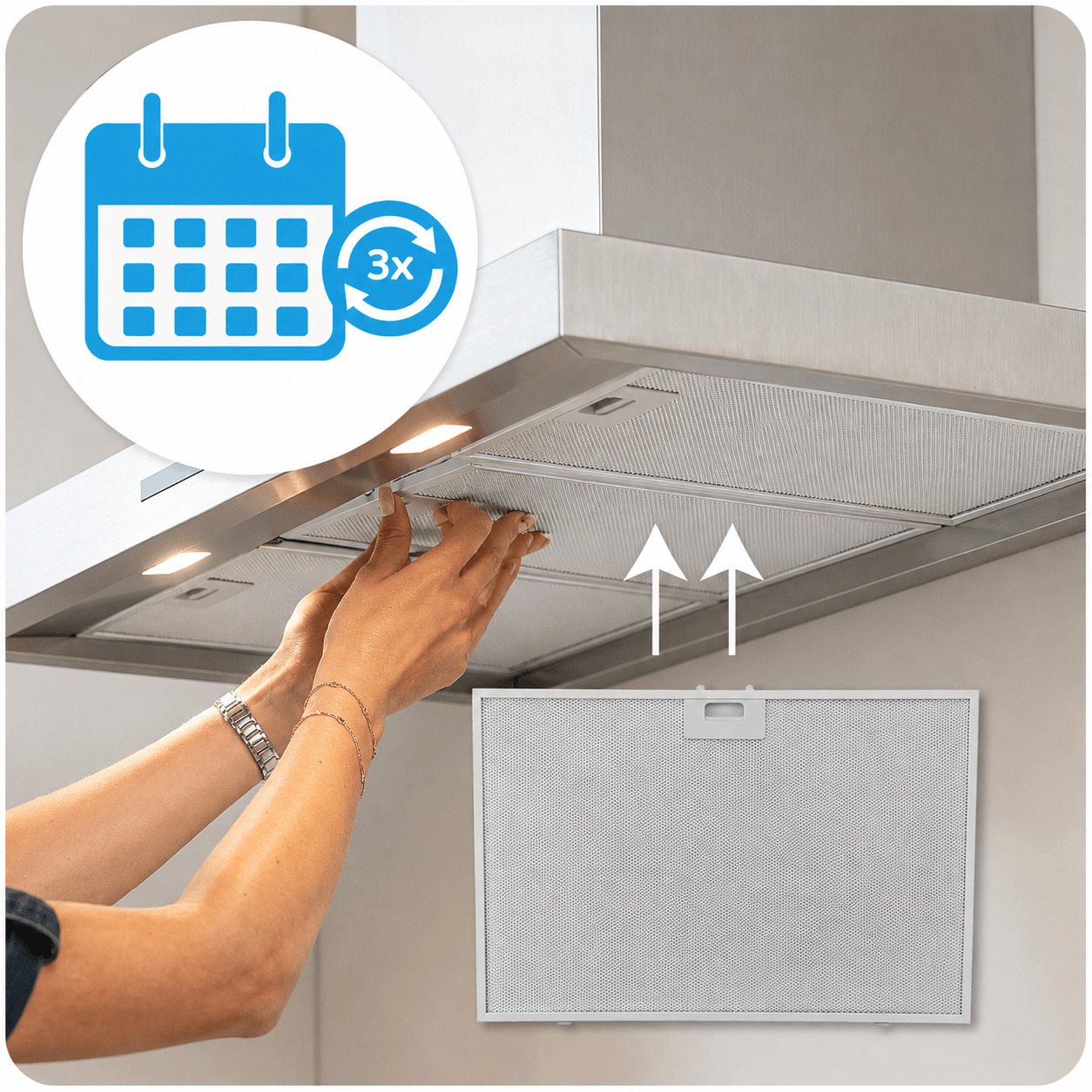 Hotpoint-Ariston Filtro metallico antigrasso 565x380mm per HSL66FLS... / HSLMO66FL...