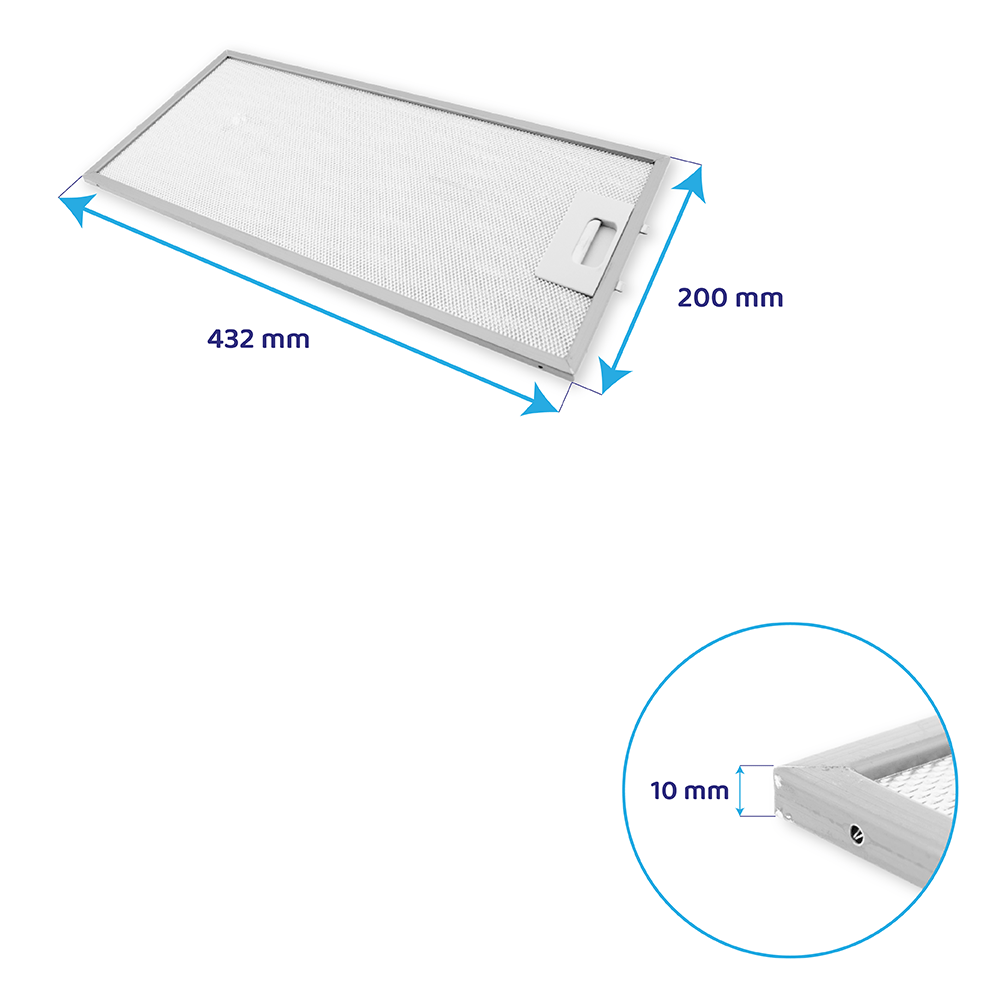 Zanussi Filtro metallico antigrasso 432x200mm per ZEV6940FBA
