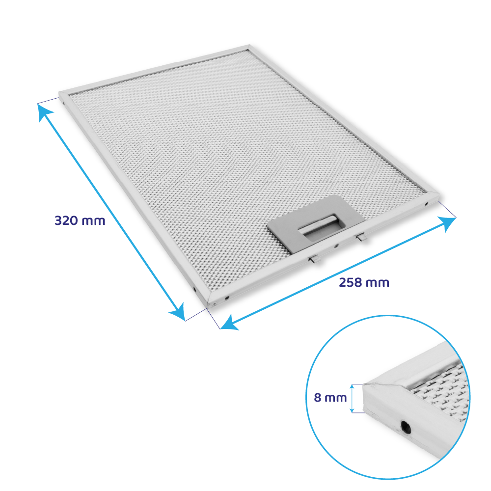 Brandt Filtro metallico antigrasso 319x259mm per AD1006... / AD916…