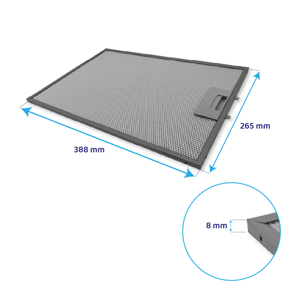 Siemens Filtro metallico antigrasso 388x265x8mm 742967 / 742967