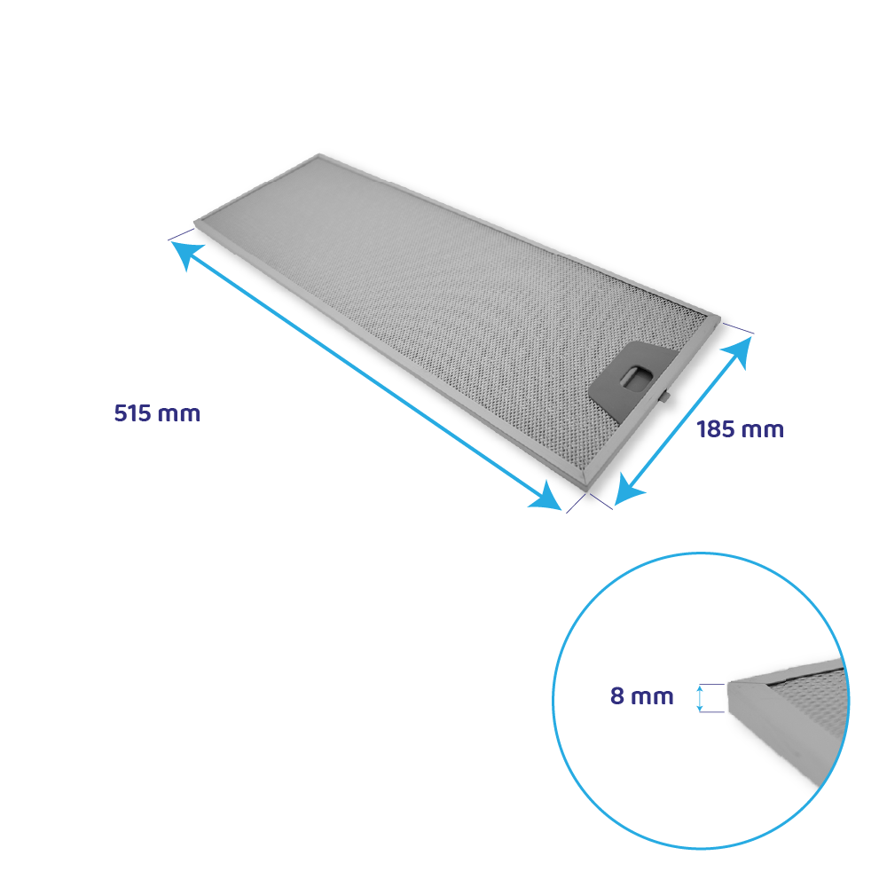 Beko Filtro metallico antigrasso 515x185mm per CTB6407…