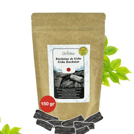 Orinko Bastoncini di carbone di legna Binchotan giapponese (150 g)
