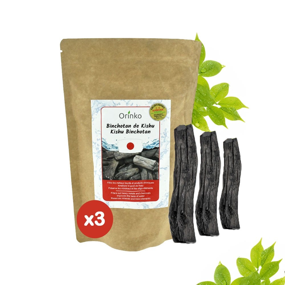 Orinko Bastoncini di carbone Binchotan giapponese (set da 3)