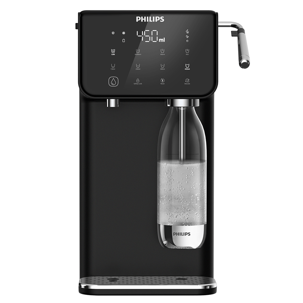 Philips Stazione dell'acqua All-in-One calda + fredda + frizzante ADD5962BK (filtra PFAS) compatibile con filtri BRITA