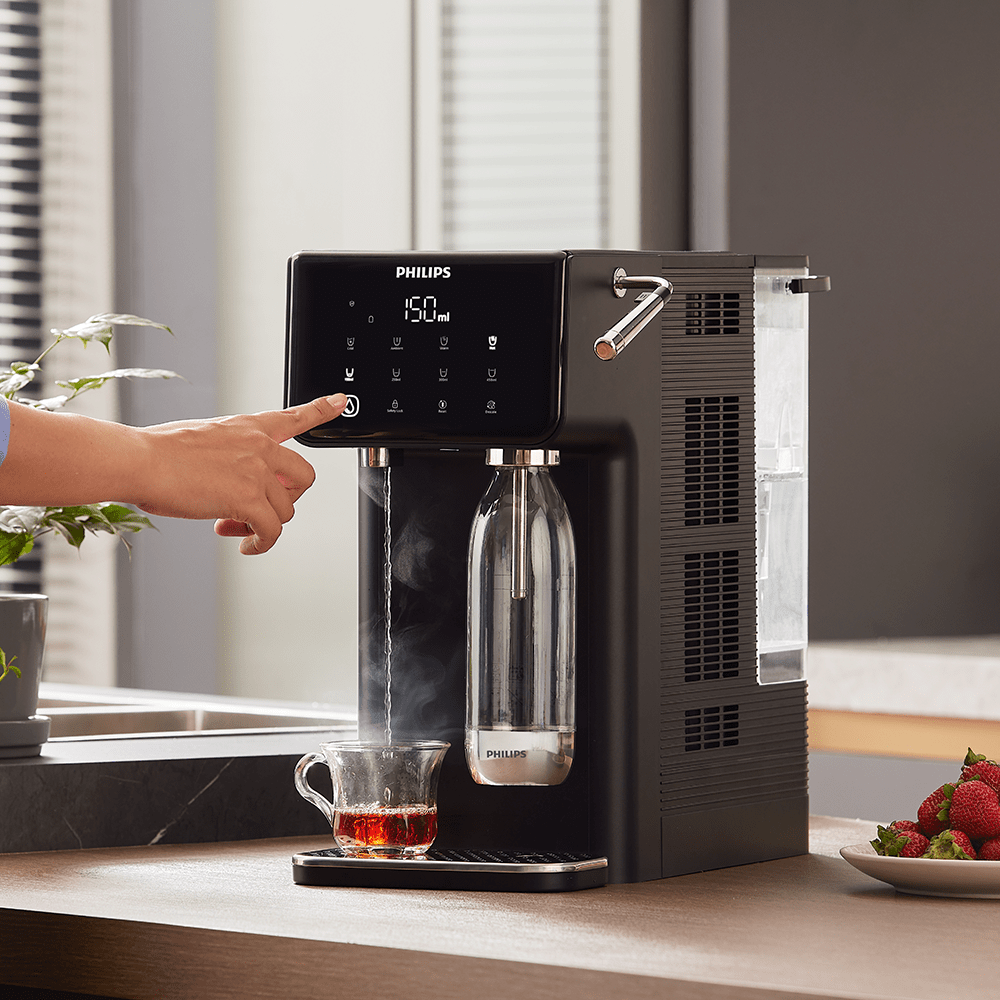 Philips Stazione dell'acqua All-in-One calda + fredda + frizzante ADD5962BK (filtra PFAS) compatibile con filtri BRITA