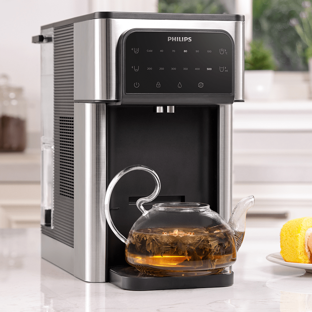 Philips Stazione dell'acqua All-in-One calda + fredda ADD5980M (filtra PFAS) compatibile con BRITA