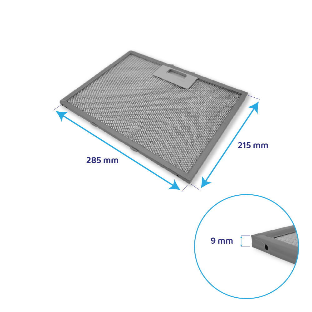 Filtro metallico antigrasso 215x285mm compatibile con Airforce AFGINSIDE