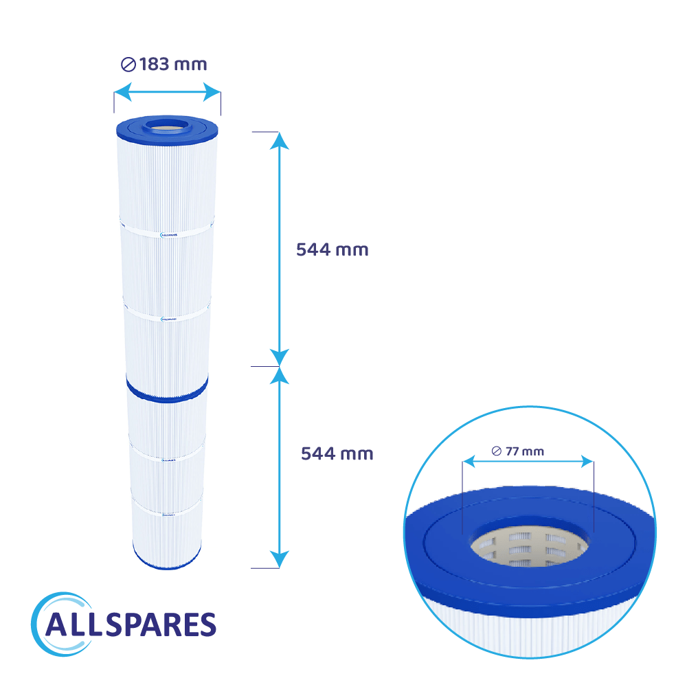 Filtro Piscina compatibile con Emaux CF200 / CF200-CE / 914100450 (2x 544mm)