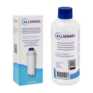 Set di Manutenzione per Macchina da Caffè DeLonghi Filtro dell'Acqua + Decalcificante (500ml) di AllSpares