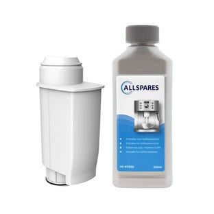 Set di manutenzione AllSpares per macchina da caffè INTENZA+ filtro per l'acqua CA6702 + Decalcificatore (250ml)