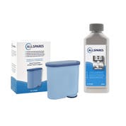 Kit manutenzione compatibile con Philips/Saeco – Filtro acqua + 250ml Decalcificante
