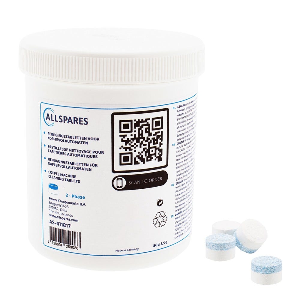 Compresse per la pulizia 2 in 1 AllSpares compatibili con Jura 62535 / 62715 (80 pz)