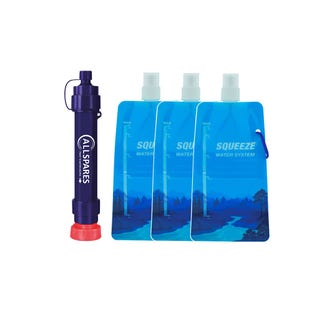 Filtro dell'acqua da esterno + sacca dell'acqua comprimibile Allspares 0,65l (Set 3 pezzi)
