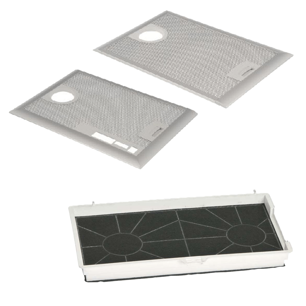 Kit filtro a carboni attivi (1 pz.) et filtro metallico (2 pz.) compatibile con Bosch DHL555B…