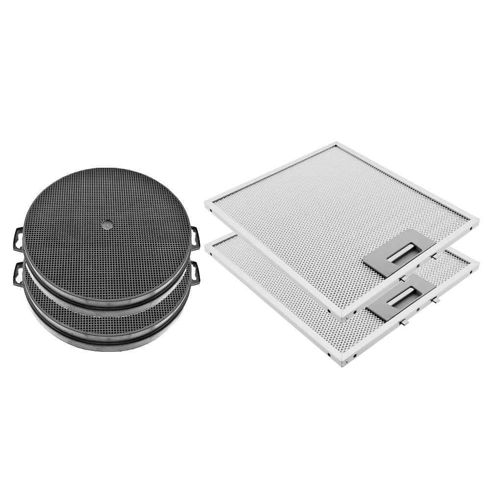 Filtro a carbone (2 pz.) + filtro metallico (2 pz.) compatibile con Brandt AD1070X