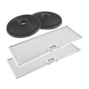 Filtro a carbone (2 pz) e filtro metallico (2 pz) compatibile con Electrolux LFG615