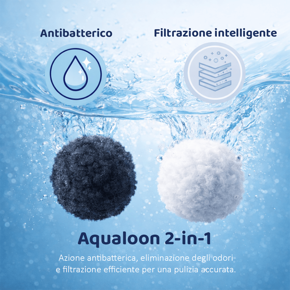 Aqualoon Sfere filtranti per piscina Duo (700g = 25kg di sabbia) | Bianco: ultrafiltrazione, Nero: anti-odori