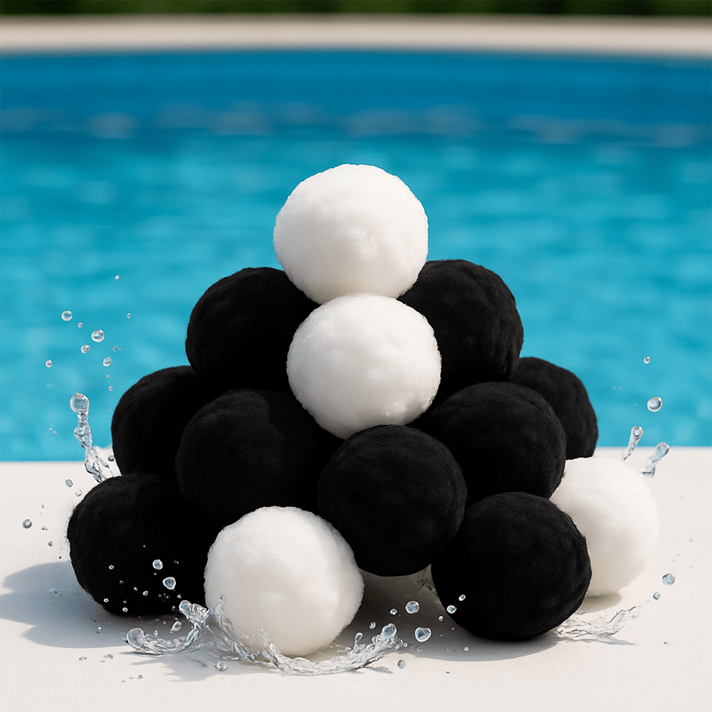 Aqualoon Sfere filtranti per piscina Duo (700g = 25kg di sabbia) | Bianco: ultrafiltrazione, Nero: anti-odori