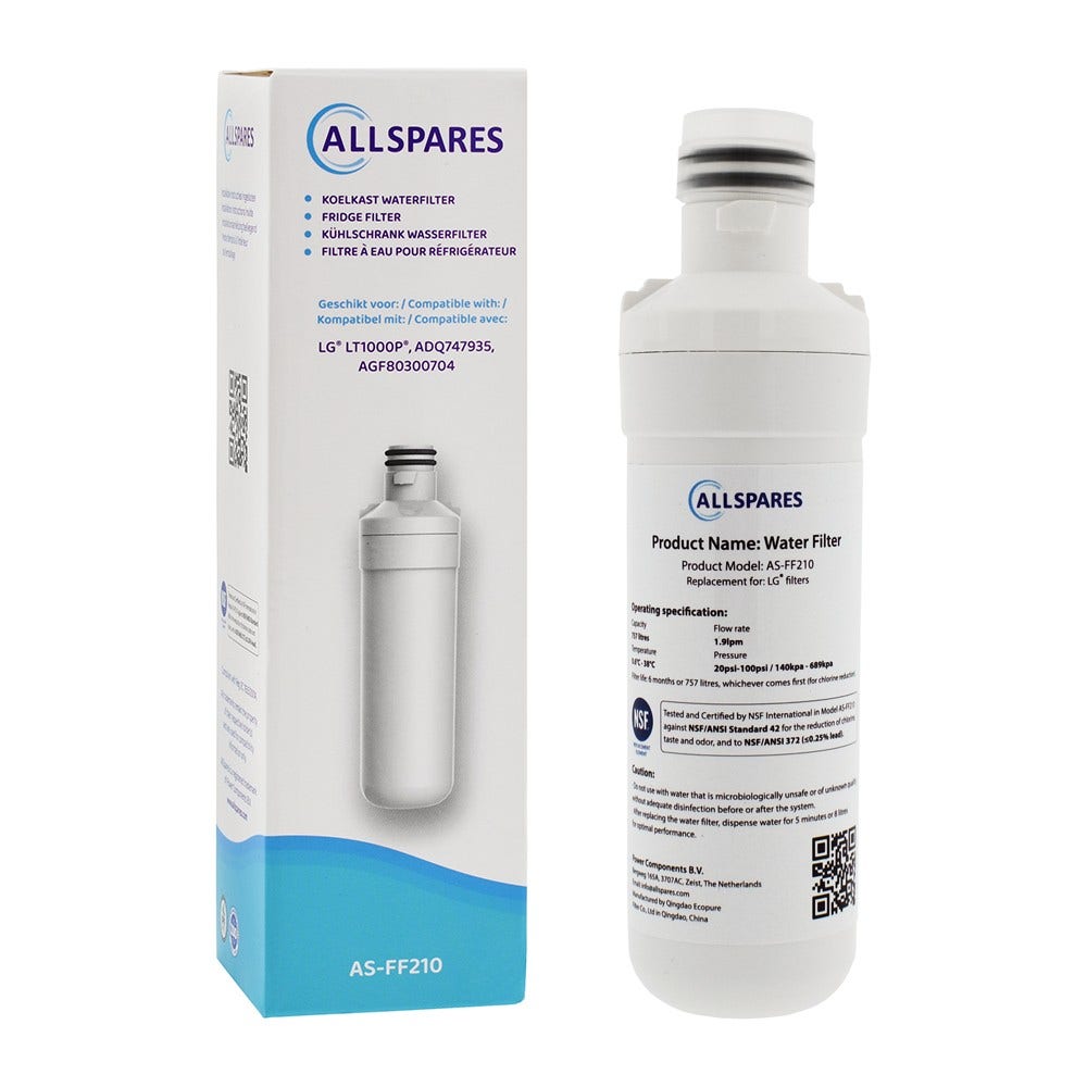Kit di ricambio per frigorifero filtro dell'aria + Filtro acqua compatibile con LG (LT1000P)