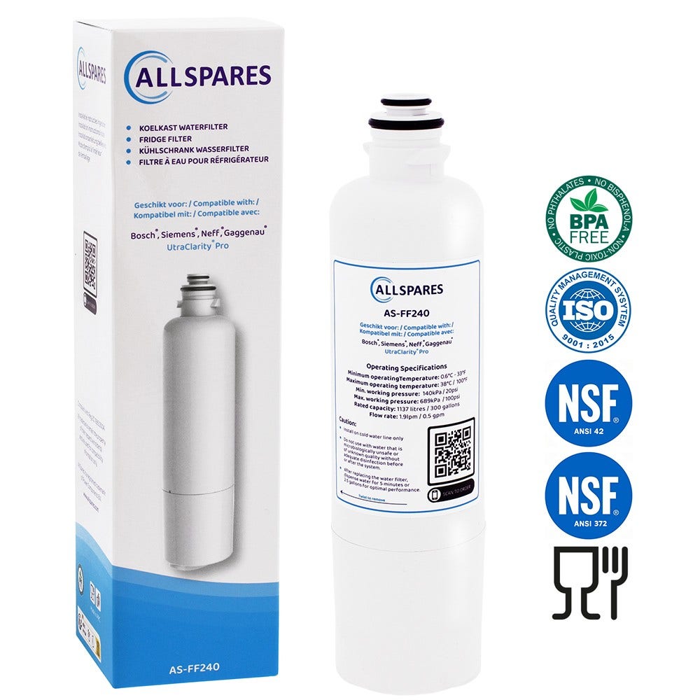 Filtro acqua frigorifero compatibile con Gaggenau UltraClarityPro 11032518 / RA450012