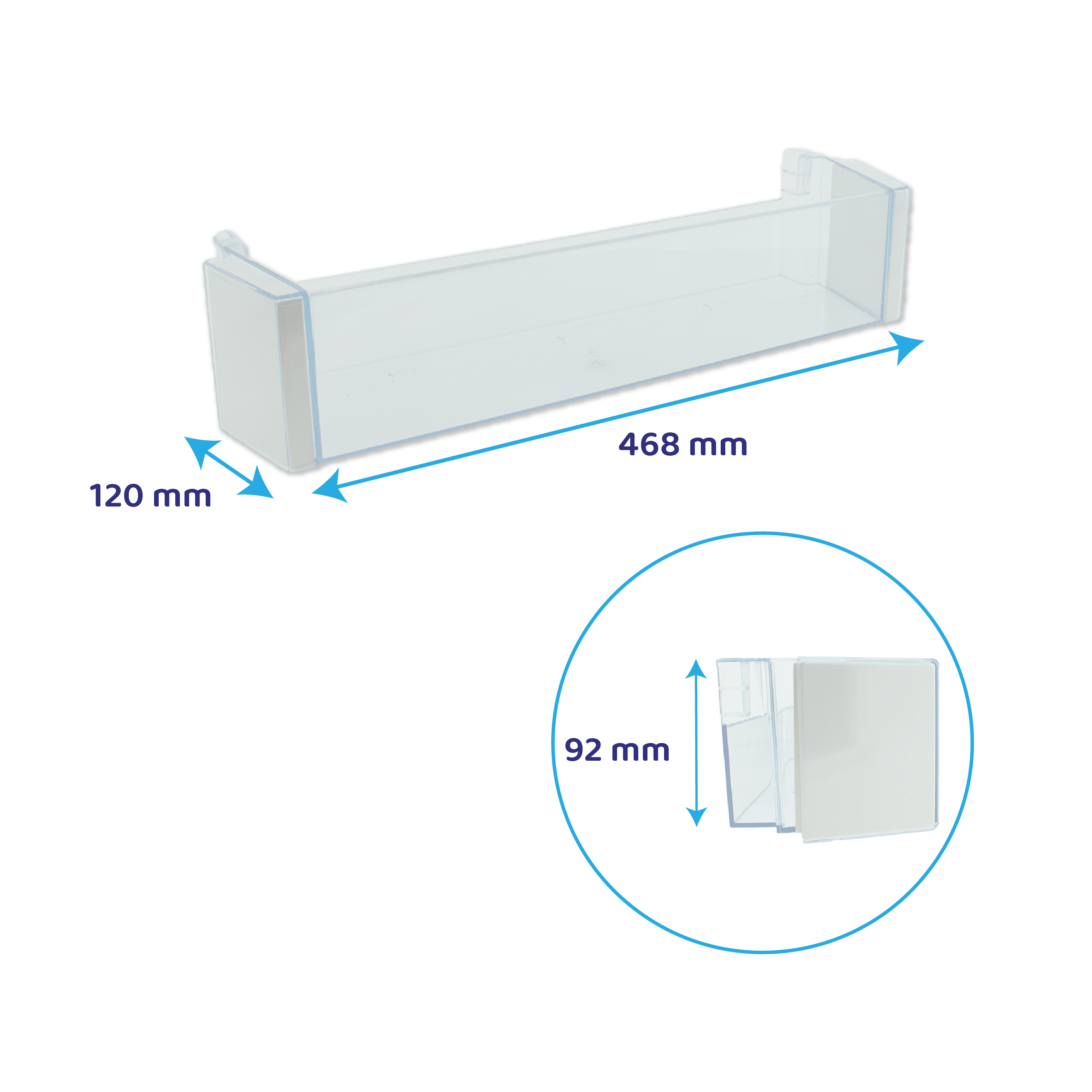 Balconcino Portabottiglie per Frigorifero 468x120mm adatto per Siemens 00704760