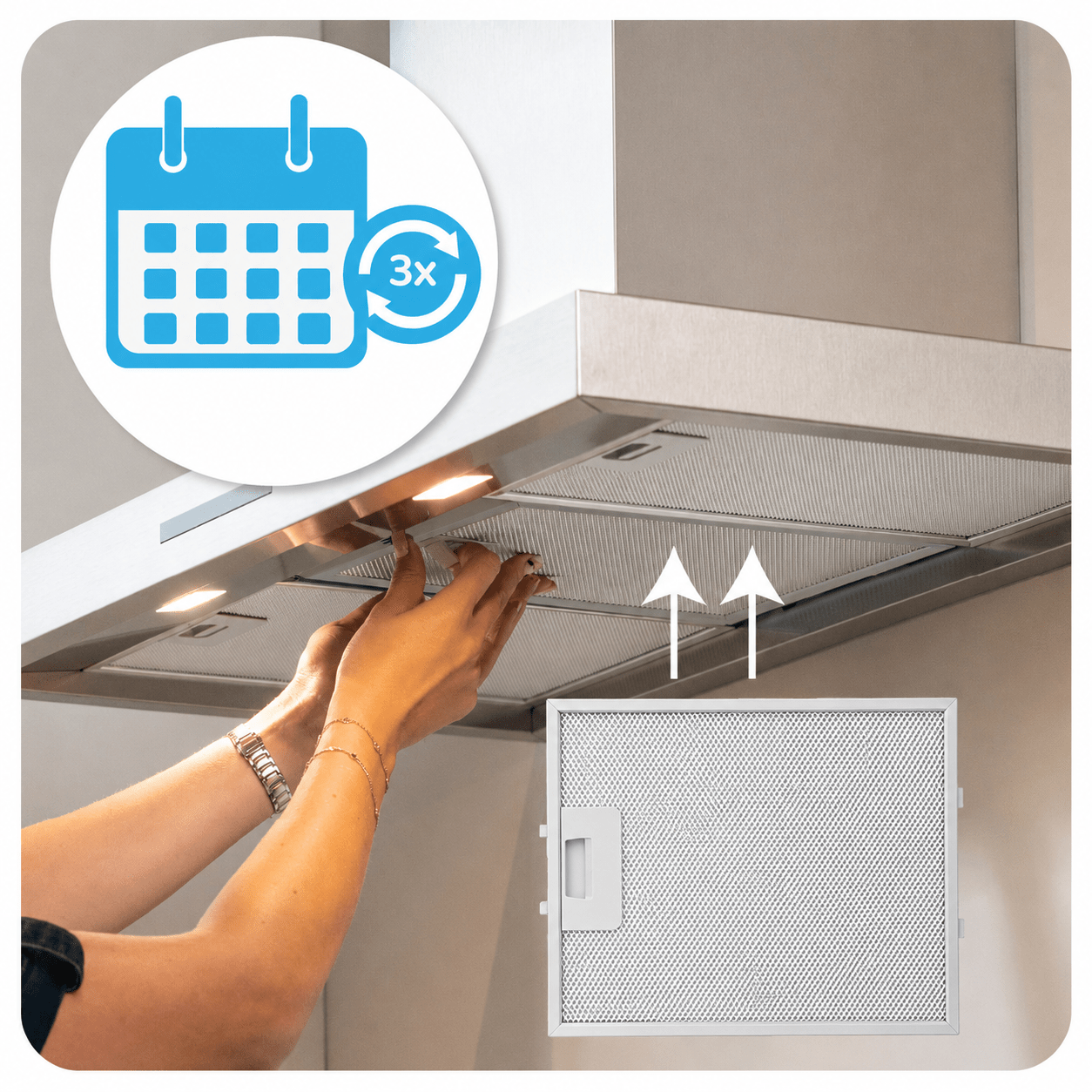 Filtro metallico antigrasso 276x231mm compatibile con Electrolux 4055101671