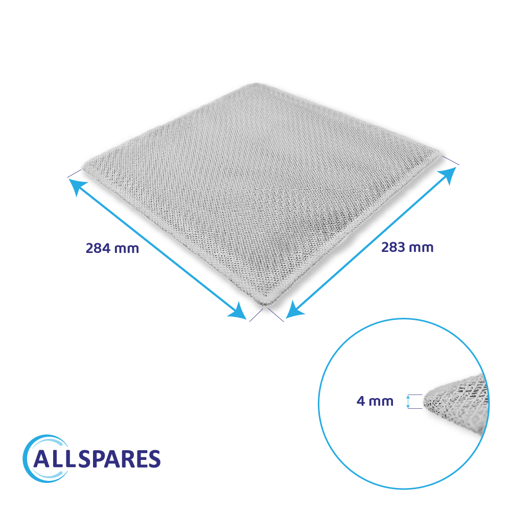 Filtro metallico antigrasso 284x283mm compatibile con Siemens 298619 / 00298619