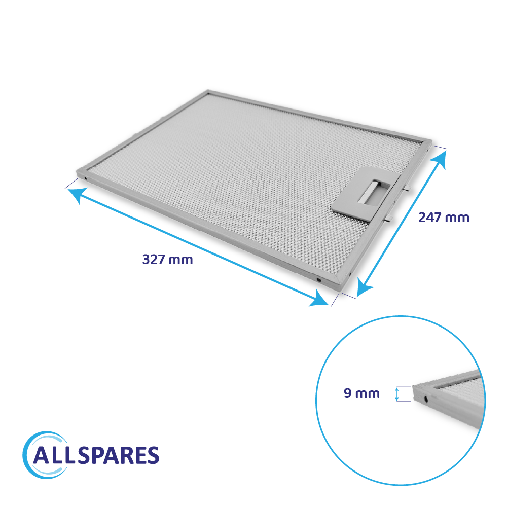 Filtro metallico 327x247mm compatibile con Pando 580058200037