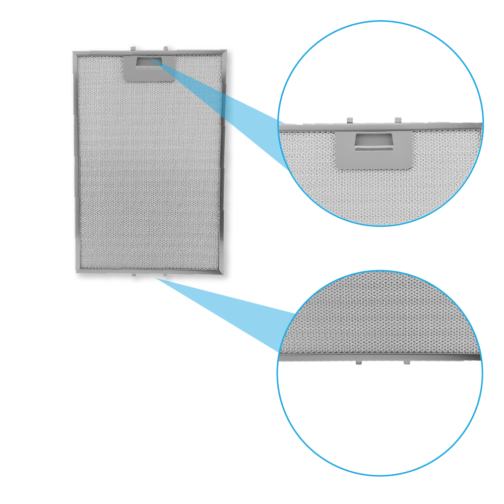 Filtro metallico antigrasso 365x246x9mm compatibile con Pelgrim 88019355 / 23865