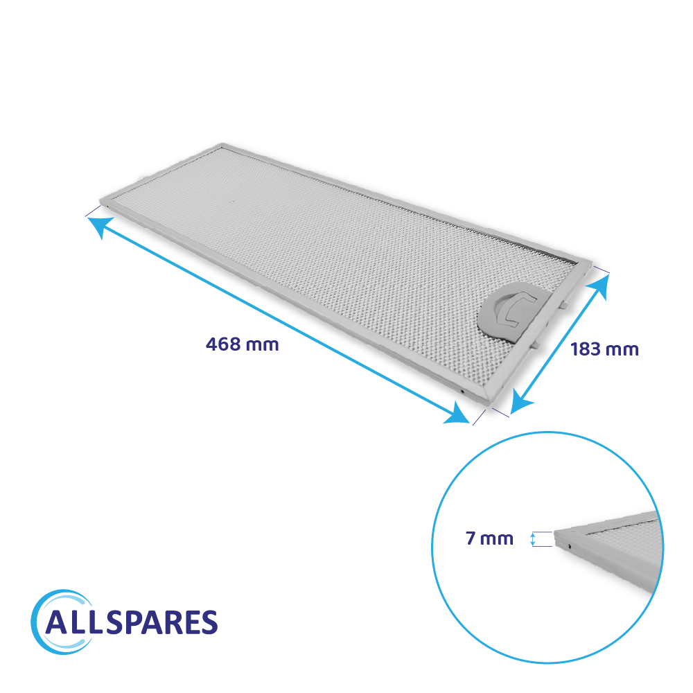 Filtro metallico antigrasso 468x183x7mm compatibile con ATAG 401468