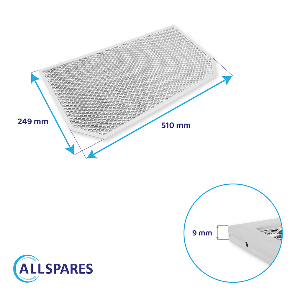 Filtro metallico antigrasso 249x510mm compatibile con Neff 285348 / 00285348 (posteriore)