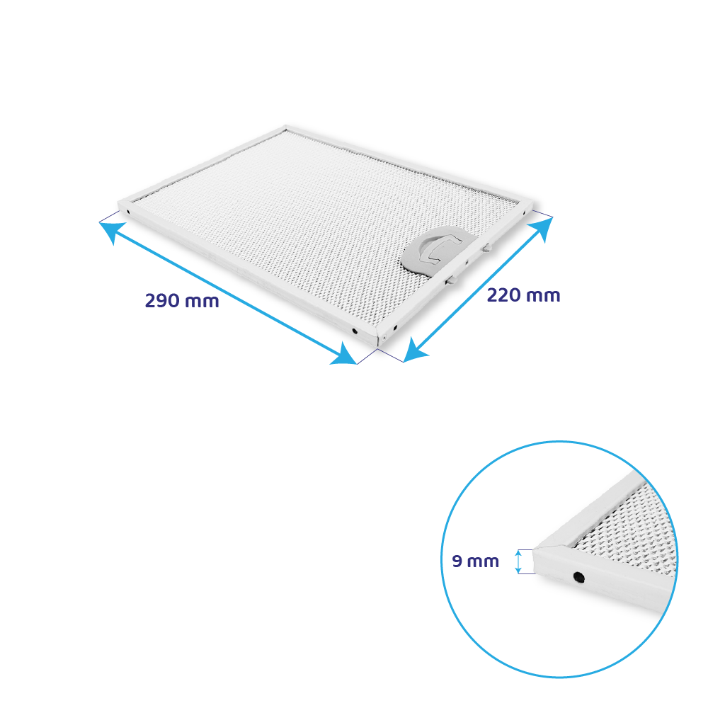 Filtro metallico antigrasso 290x220mm compatibile con AIRONE