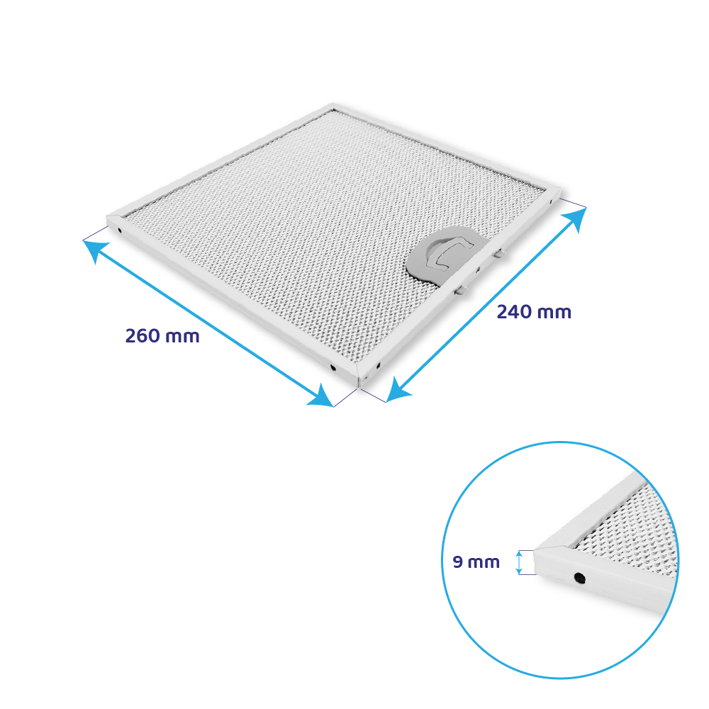 Filtro metallico antigrasso 240x261mm compatibile con AIRONE